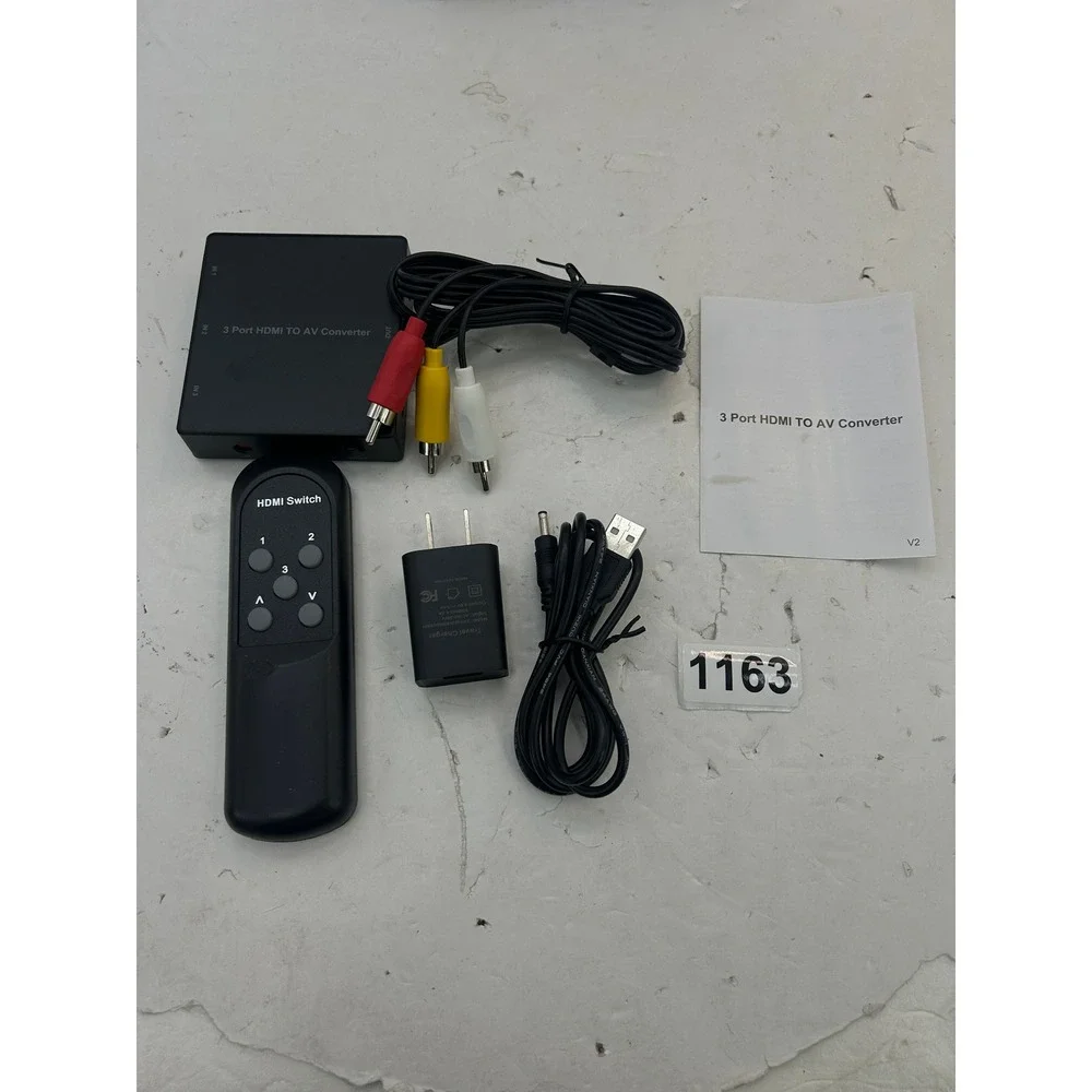 3 Port HDMI to AV Converter  Black